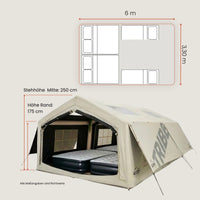 TRIBE aufblasbares Zelt Set 3,3x6m